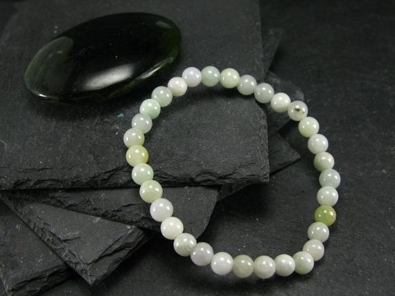 Jade Jadeite Genuine Bracelet ~ 7 Inches  ~ 6mm Round Beads