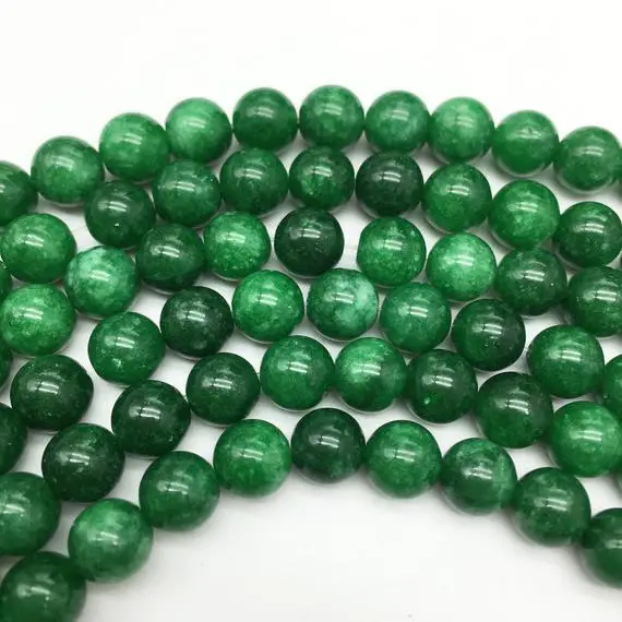 10mm Green Jade Beads, Round Gemstone Beads, Wholesale Beads