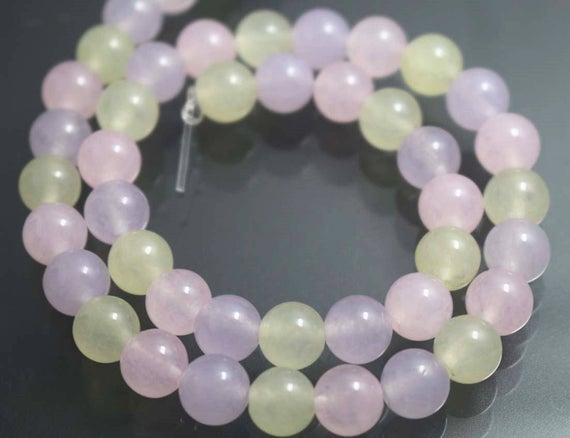 Mixcolor Jade Smooth Round Beads,4mm/6mm/8mm/10mm/12mm/14mm Candy Jade Beads Supply,15 Inches One Starand