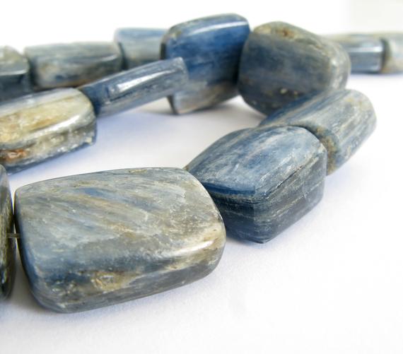 20mm Kyanite Beads, Chunky Kyanite Rectangles Bead Strand, Blue Gemstone Beads, Natural Kyanite, Full Strand, Natural Gemstone, Kya200