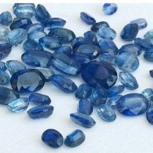 4x6mm – 6x8mm Kyanite Oval Cut Stone Lot, Faceted Oval Kyanite Gemstones, Loose Kyanite For Jewelry 5 pieces Blue Gemstone – Ks3166 | Natural genuine other-shape Kyanite beads for beading and jewelry making.  #jewelry #beads #beadedjewelry #diyjewelry #jewelrymaking #beadstore #beading #affiliate #ad