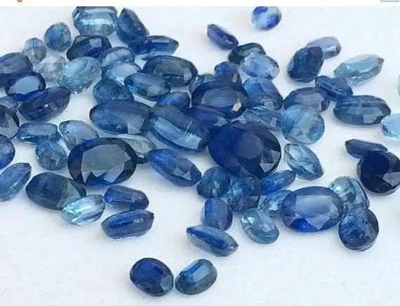 4x6mm - 6x8mm Kyanite Oval Cut Stone Lot, Faceted Oval Kyanite Gemstones, Loose Kyanite For Jewelry 5 Pieces Blue Gemstone - Ks3166