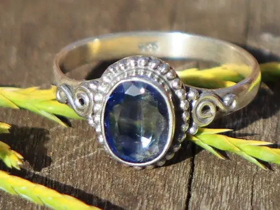 Kyanite Healing Stone Ring, 925 Silver, Size 7.5, With Positive Healing Energy!