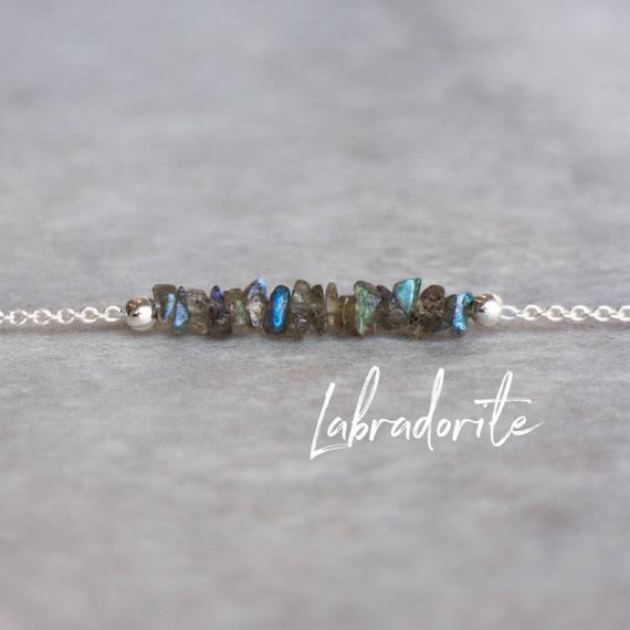 Labradorite Necklace, Raw Crystal Necklaces For Women, Labradorite Jewelry, Gifts For Her