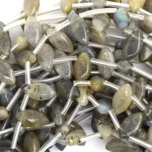Shop Labradorite Bead Shapes! 7x12mm labradorite marquise beads 14.5" strand | Natural genuine other-shape Labradorite beads for beading and jewelry making.  #jewelry #beads #beadedjewelry #diyjewelry #jewelrymaking #beadstore #beading #affiliate #ad