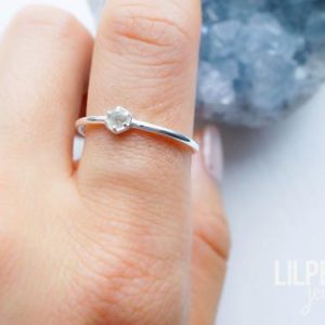 Shop Labradorite Rings! 3mm LABRADORITE silver ring. HEXAGON gem sterling silver dainty ring geometric stacking ring grey blue flash gem ring | Natural genuine Labradorite rings, simple unique handcrafted gemstone rings. #rings #jewelry #shopping #gift #handmade #fashion #style #affiliate #ad