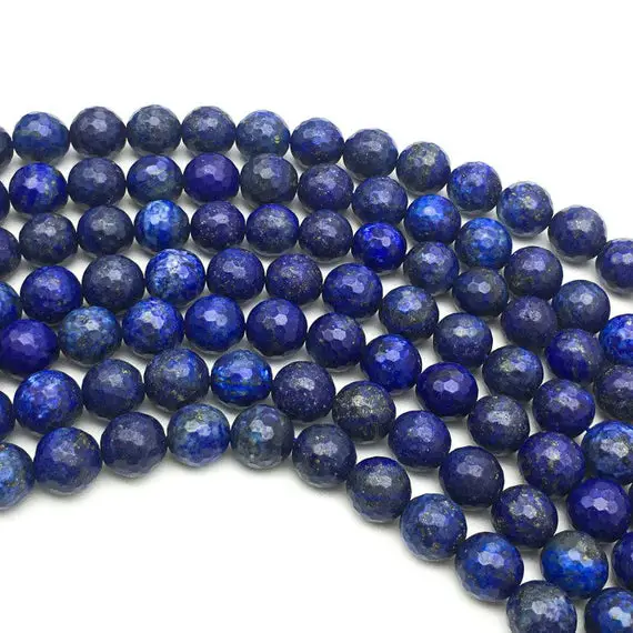 6mm Faceted Lapis Lazuli Beads, Round Gemstone Beads, Wholasela Beads