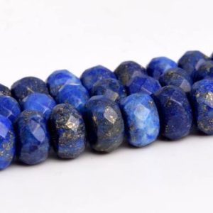 Shop Lapis Lazuli Beads! Blue Lapis Lazuli Beads Grade A Gemstone Faceted Rondelle Loose Beads 6MM 8MM Bulk Lot Options | Natural genuine beads Lapis Lazuli beads for beading and jewelry making.  #jewelry #beads #beadedjewelry #diyjewelry #jewelrymaking #beadstore #beading #affiliate #ad