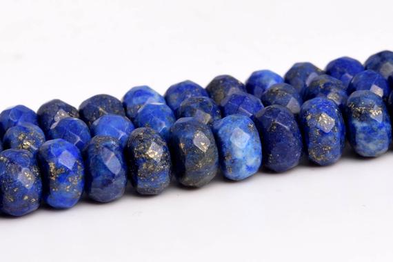 Blue Lapis Lazuli Beads Grade A Gemstone Faceted Rondelle Loose Beads 6mm 8mm Bulk Lot Options
