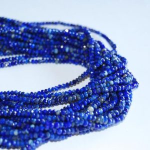 Shop Lapis Lazuli Beads! Natural Lapis Lazuli Faceted Rondelle Beads 2x3mm 3x5mm 15.5" Strand | Natural genuine beads Lapis Lazuli beads for beading and jewelry making.  #jewelry #beads #beadedjewelry #diyjewelry #jewelrymaking #beadstore #beading #affiliate #ad