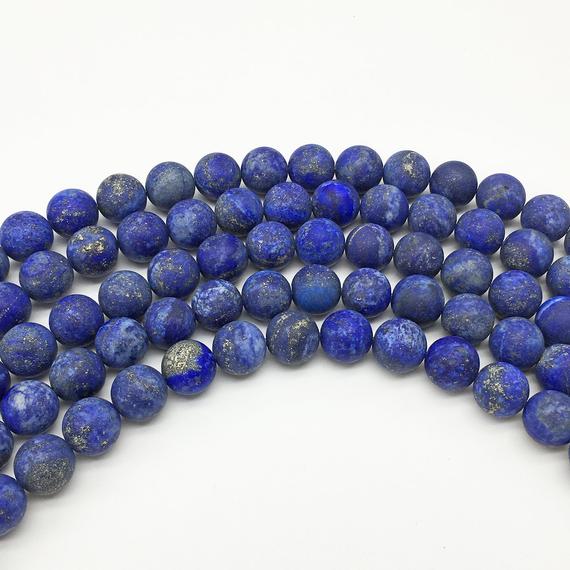 8mm Matte Lapis Lazuli Beads, Round Gemstone Beads, Wholesale Beads
