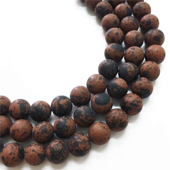 10mm Matte Mahogany Obsidian Beads, Round Gemstone Beads, Wholesale Beads
