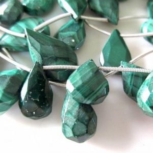 Shop Malachite Bead Shapes! Rare Natural Malachite Faceted Pear Shaped Briolette Beads, Malachite Gemstones, 8x12mm To 19x11mm Beads, Malachite Jewelry, GDS956 | Natural genuine other-shape Malachite beads for beading and jewelry making.  #jewelry #beads #beadedjewelry #diyjewelry #jewelrymaking #beadstore #beading #affiliate #ad