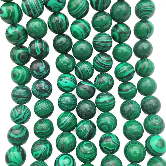 10mm Green Malachite Beads, Round Gemstone Beads, Wholesale Beads