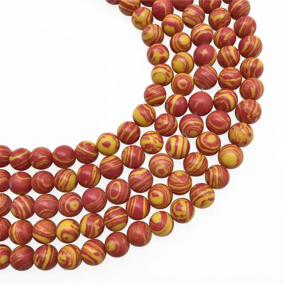 10mm Red Malachite Beads, Round Gemstone Beads, Wholesale Beads