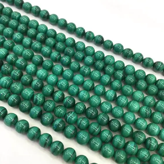 6mm Natural Malachite Beads, Round Gemstone Beads, Wholesale Beads