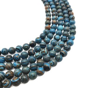 Shop Malachite Round Beads! 8mm Blue Malachite Beads, Round Gemstone Beads, Wholesale Beads | Natural genuine round Malachite beads for beading and jewelry making.  #jewelry #beads #beadedjewelry #diyjewelry #jewelrymaking #beadstore #beading #affiliate #ad