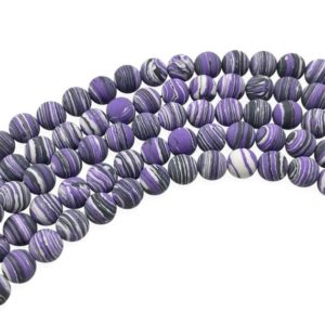 Shop Malachite Round Beads! 8mm Matte Purple Malachite Beads, Round Gemstone Beads, Wholesale Beads | Natural genuine round Malachite beads for beading and jewelry making.  #jewelry #beads #beadedjewelry #diyjewelry #jewelrymaking #beadstore #beading #affiliate #ad