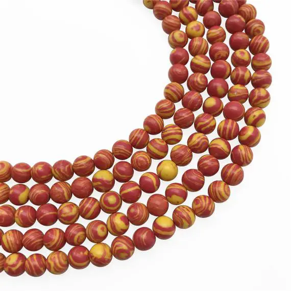 8mm Red Malachite Beads, Round Gemstone Beads, Wholesale Beads