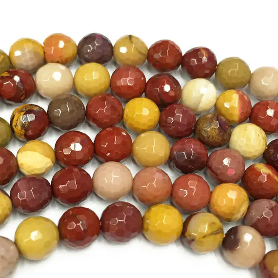 10mm Faceted Mookaite Beads, Gemstone Beads, Wholesale Beads