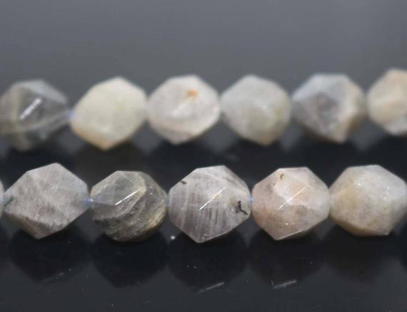 Natural Faceted Star Cut Labradorite Nugget Diamond Beads,6mm 8mm 10mm Star Cut Faceted Beads,one Strand 15"