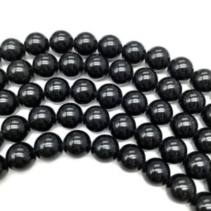 Shop Obsidian Round Beads! 10mm Black Obsidian Beads, Round Gemstone Beads, Wholesale Beads | Natural genuine round Obsidian beads for beading and jewelry making.  #jewelry #beads #beadedjewelry #diyjewelry #jewelrymaking #beadstore #beading #affiliate #ad