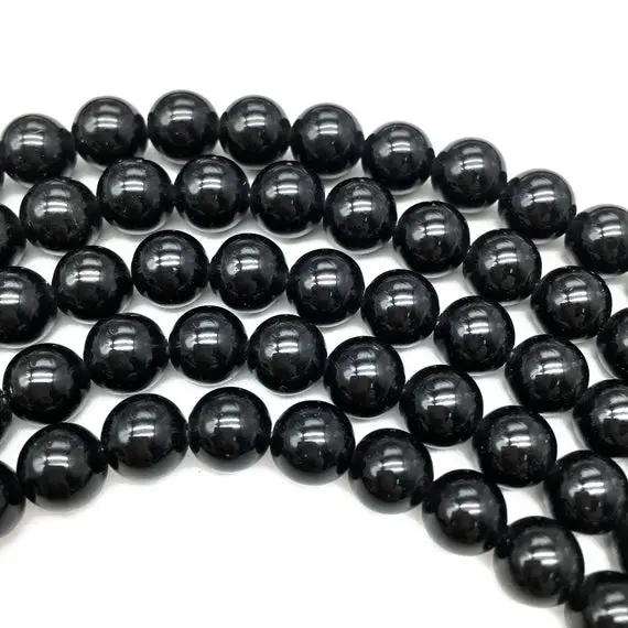 10mm Black Obsidian Beads, Round Gemstone Beads, Wholesale Beads