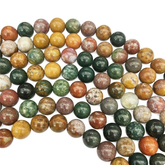 10mm Ocean Jasper Beads, Round Gemstone Beads, Wholesale Beads