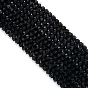 Black Onyx Matte Faceted Star Cut Beads 4mm 6mm 8mm 10mm 15.5" Strand | Natural genuine beads Gemstone beads for beading and jewelry making.  #jewelry #beads #beadedjewelry #diyjewelry #jewelrymaking #beadstore #beading #affiliate #ad