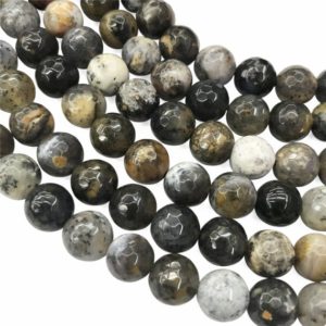 Shop Opal Faceted Beads! 10mm Faceted Moss Opal Beads, Round Gemstone Beads, Wholesale Beads | Natural genuine faceted Opal beads for beading and jewelry making.  #jewelry #beads #beadedjewelry #diyjewelry #jewelrymaking #beadstore #beading #affiliate #ad