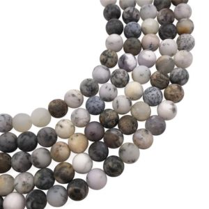 Shop Opal Round Beads! 10mm Matte Dendritic Opal Beads, Round Gemstone Beads, Wholasela Beads | Natural genuine round Opal beads for beading and jewelry making.  #jewelry #beads #beadedjewelry #diyjewelry #jewelrymaking #beadstore #beading #affiliate #ad