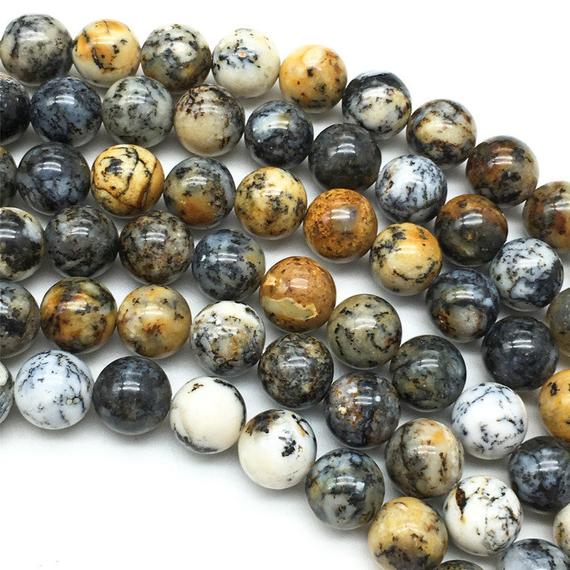 10mm Moss Opal Beads, Round Gemstone Beads, Wholesale Beads