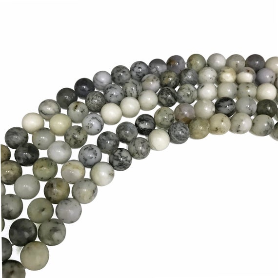 8mm Dendritic Opal Beads, Round Gemstone Beads, Wholesale Beads