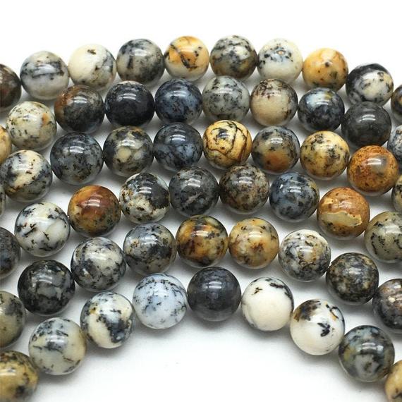 8mm Moss Opal Beads, Round Gemstone Beads, Wholesale Beads