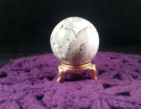 Pink Opal Sphere Crystal Ball Stones 48mm Carved Crystals Polished Peruvian Peru Carving Choose Your Stand