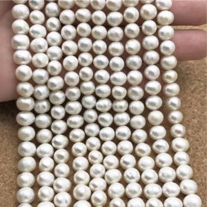 Shop Pearl Bead Shapes! 7-8mm Freshwater Pearl Beads, White Pearl Beads, Pearl Jewelry | Natural genuine other-shape Pearl beads for beading and jewelry making.  #jewelry #beads #beadedjewelry #diyjewelry #jewelrymaking #beadstore #beading #affiliate #ad