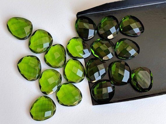 16-17mm Peridot Colored Quartz Rose Cut Flat Back Cabochons, Peridot Hydro Rose Cut, Hydro Cabochon For Jewelry (5pcs To 10pcs Options) 16-17mm Peridot Colored Quartz Rose Cut Flat Back Cabochons, Peridot Hydro Rose Cut, Hydro Cabochon For Jewelry (5pcs To 10pcs Options)