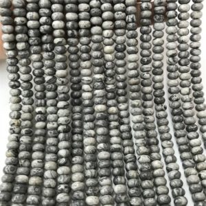 Shop Picture Jasper Rondelle Beads! 8x5mm Gray Picture Jasper Rondelle Beads, Rondelle Stone Beads, Gemstone Beads | Natural genuine rondelle Picture Jasper beads for beading and jewelry making.  #jewelry #beads #beadedjewelry #diyjewelry #jewelrymaking #beadstore #beading #affiliate #ad