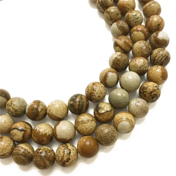 10mm Picture Jasper Beads, Round Gemstone Beads, Wholasela Beads