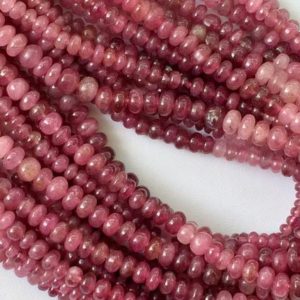 Shop Pink Tourmaline Rondelle Beads! 5-6mm Pink Tourmaline Plain Rondelle Beads, Natural Pink Tourmaline Beads, Pink Tourmaline Shaded Rondelle For Jewelry (6IN To 13IN Options) | Natural genuine rondelle Pink Tourmaline beads for beading and jewelry making.  #jewelry #beads #beadedjewelry #diyjewelry #jewelrymaking #beadstore #beading #affiliate #ad