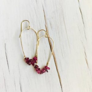 Pink Tourmaline Earrings Tourmaline Jewelry Tourmaline Hoop Gemstone Jewelry Raw Tourmaline Earrings | Natural genuine Array earrings. Buy crystal jewelry, handmade handcrafted artisan jewelry for women.  Unique handmade gift ideas. #jewelry #beadedearrings #beadedjewelry #gift #shopping #handmadejewelry #fashion #style #product #earrings #affiliate #ad