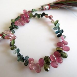 Shop Pink Tourmaline Bead Shapes! Green Tourmaline, Pink Tourmaline, Tourmaline Pear Beads, Faceted Tourmaline Beads, 7mm To 5mm, 8 Inch Strand, SKU-TR6 | Natural genuine other-shape Pink Tourmaline beads for beading and jewelry making.  #jewelry #beads #beadedjewelry #diyjewelry #jewelrymaking #beadstore #beading #affiliate #ad
