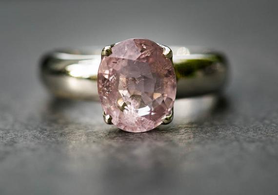 Pink Tourmaline Ring 6.5 -  Sterling Silver Pink Tourmaline - Tourmaline Ring Size 6.5 - Pink Tourmaline - Engagement Ring Tourmaline