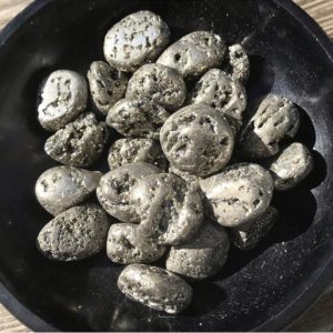 Shop Pyrite Stones & Crystals! Pyrite Crystals – Tumbled | Natural genuine stones & crystals in various shapes & sizes. Buy raw cut, tumbled, or polished gemstones for making jewelry or crystal healing energy vibration raising reiki stones. #crystals #gemstones #crystalhealing #crystalsandgemstones #energyhealing #affiliate #ad