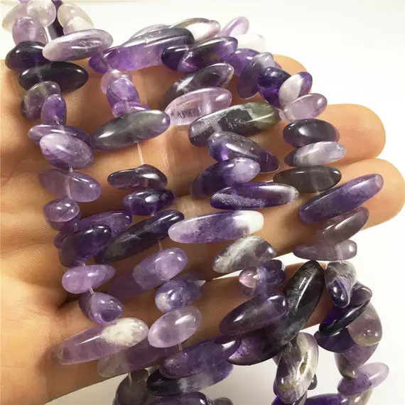 Purple Translucent Quartz Beads, Pebble Beads, Gemstone Beads, Wholesale Beads