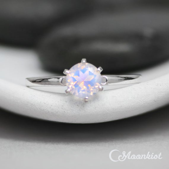 Vintage-style Bridal Ring, Sterling Silver Lavender Quartz Gemstone Engagement Ring, Solitaire Wedding Ring | Moonkist Designs