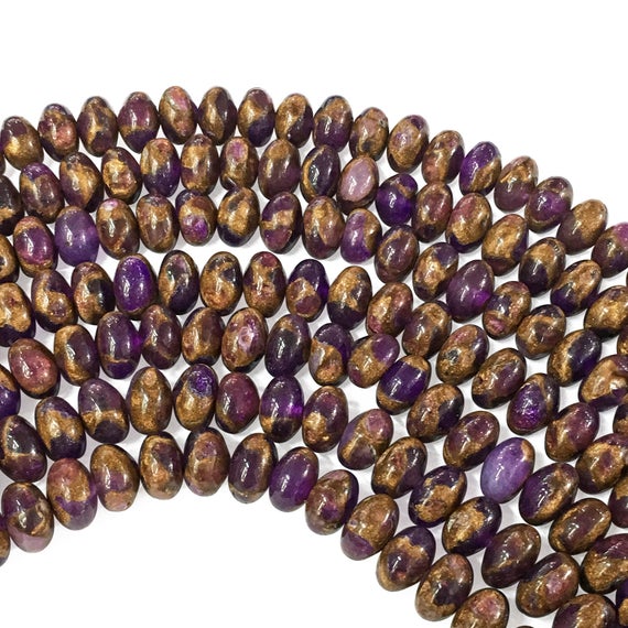 8x5mm Mosaic Quartz Rondelle Beads, Purple Gemstone Beads, Wholesale Beads
