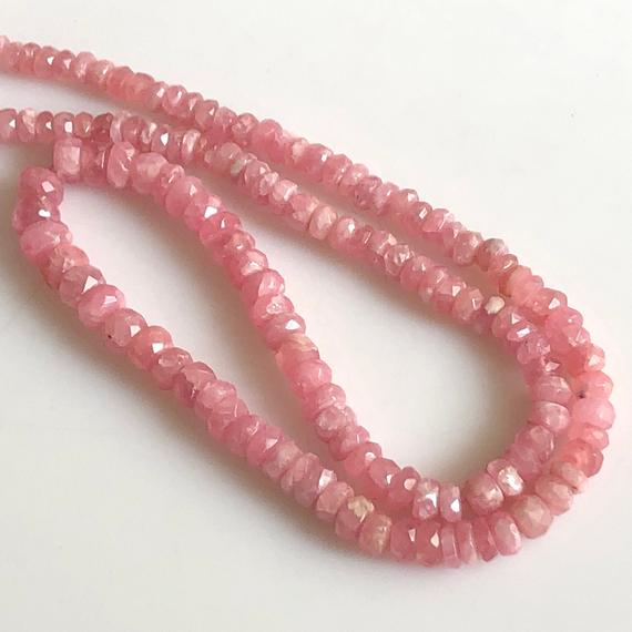 3mm To 6mm Rhodochrosite Faceted Rondelle Beads Natural Rhodochrosite Rondelle Beads Sold As 16 Inches & 8 Inches Gds1722