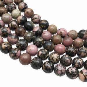 Shop Rhodonite Round Beads! 10mm Rhodonite Beads, Round Gemstone Beads, Wholesale Beads | Natural genuine round Rhodonite beads for beading and jewelry making.  #jewelry #beads #beadedjewelry #diyjewelry #jewelrymaking #beadstore #beading #affiliate #ad