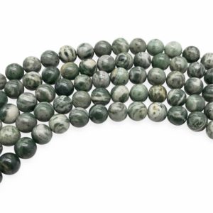 Shop Rhodonite Round Beads! 8mm Green Rhodonite Beads, Round Gemstone Beads, Wholesale Beads | Natural genuine round Rhodonite beads for beading and jewelry making.  #jewelry #beads #beadedjewelry #diyjewelry #jewelrymaking #beadstore #beading #affiliate #ad